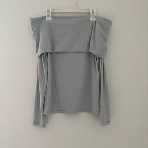 aritzia grey off the shoulder top